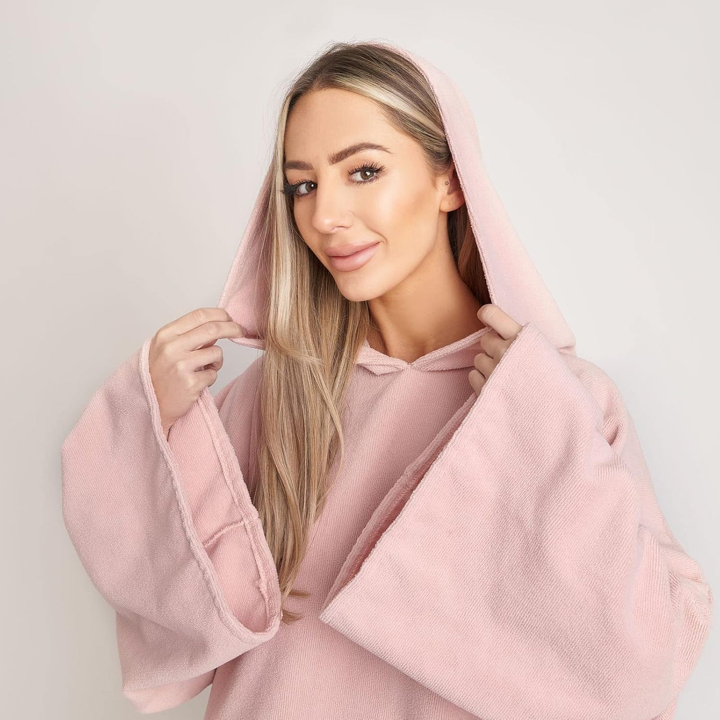 Handtuch-Poncho mit Kapuze, Einheitsgrösse Erröten Rosa