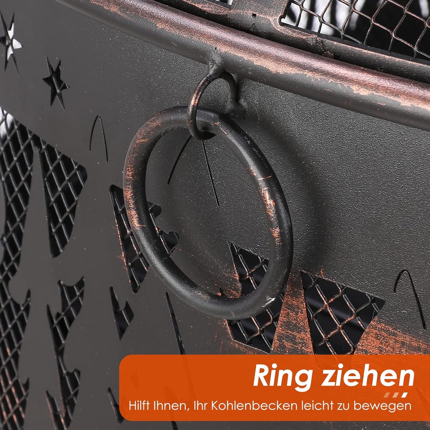 Feuerschale mit Funkenschutz, Zeder