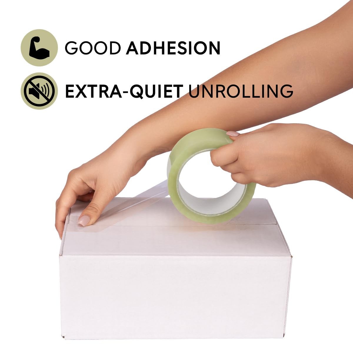 6er-Set PP-Klebeband, Extra leise Transparent 6
