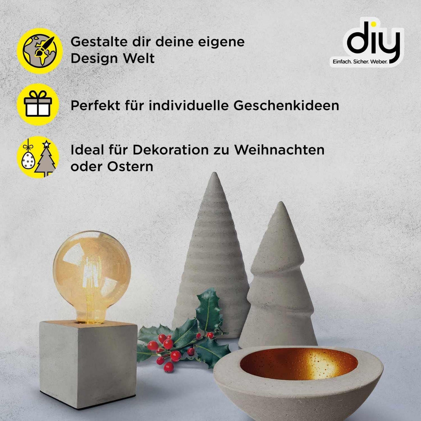 5 kg Bastelbeton zum Giessen & Kneten