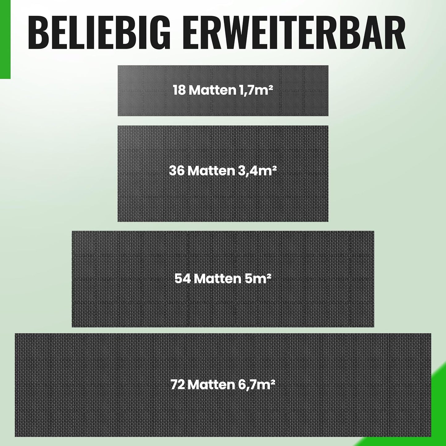 72-teiliges Bodenschutzmatten-Set, 30x30 | 72 Stk. | 6,7 M²