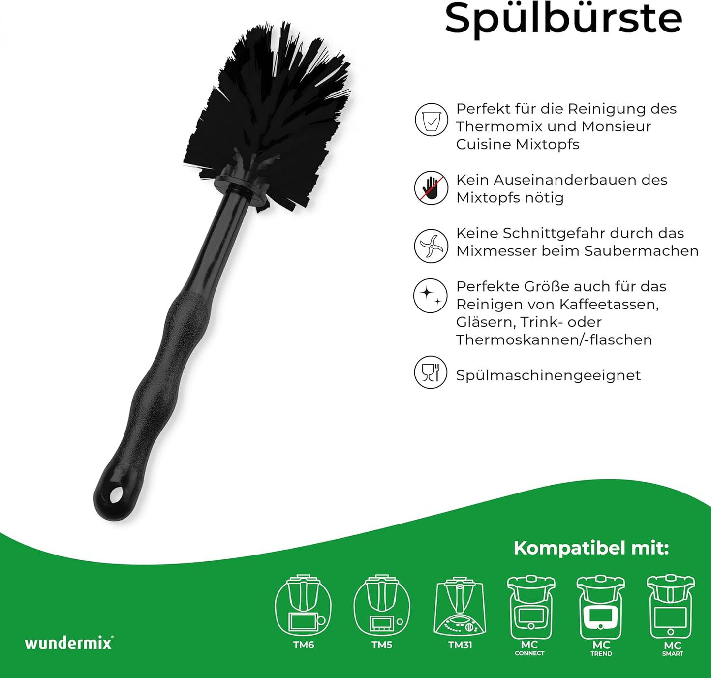 4-teiliges Reinigungsbürsten-Set, Schwarz/Grau/Kombination 4er-Set