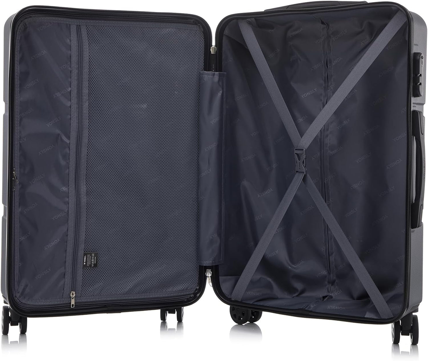 Hartschalen-Handgepäckkoffer mit Zahlenschloss, S (46cm-25L) YS1 Grau