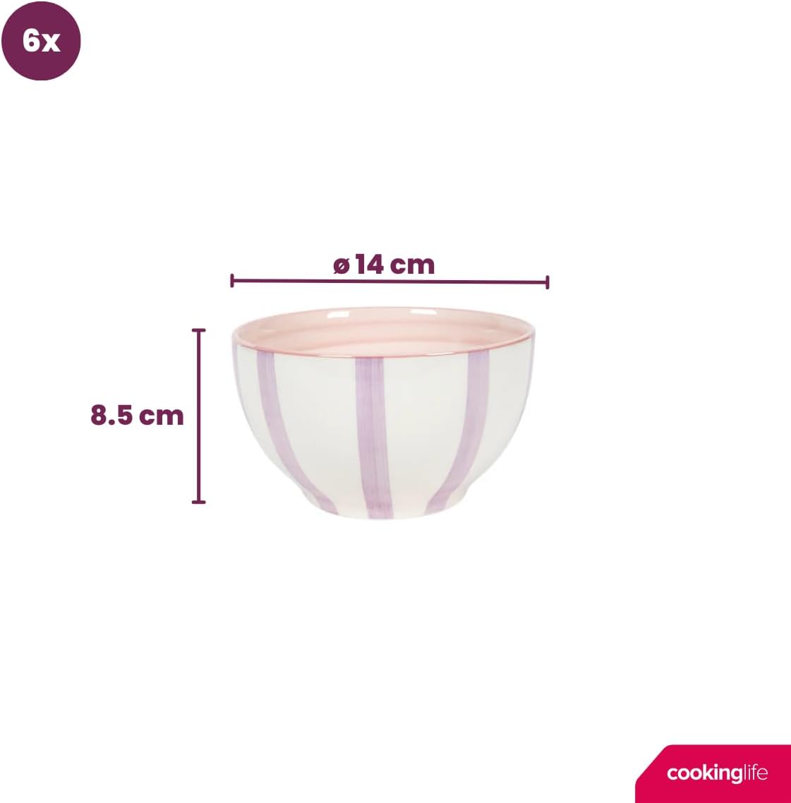 6-teiliges Schüssel-Set, 6 Schalen ø 14cm