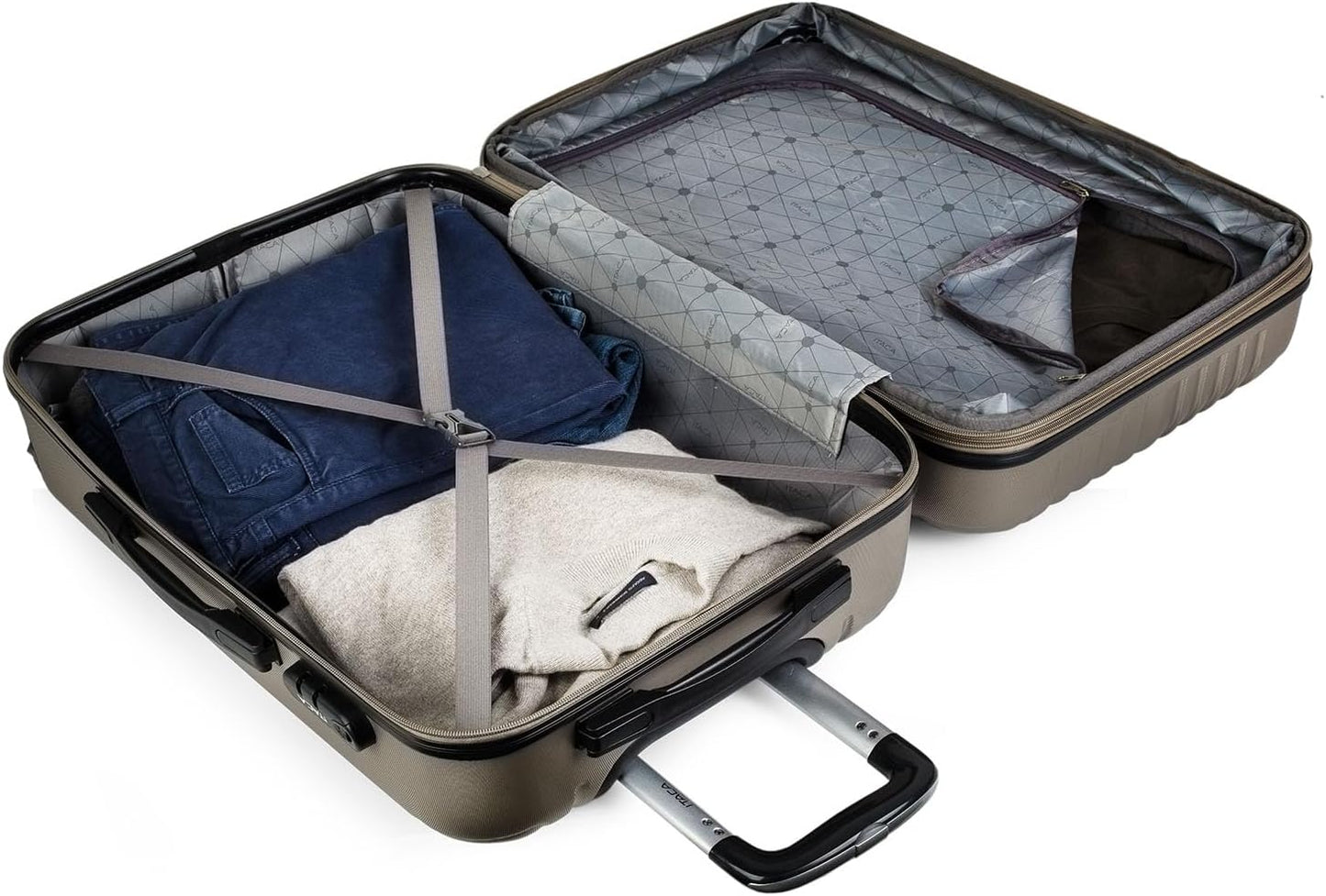 2er-Set Hartschalenkoffer, Champagner 2 Koffers S/M