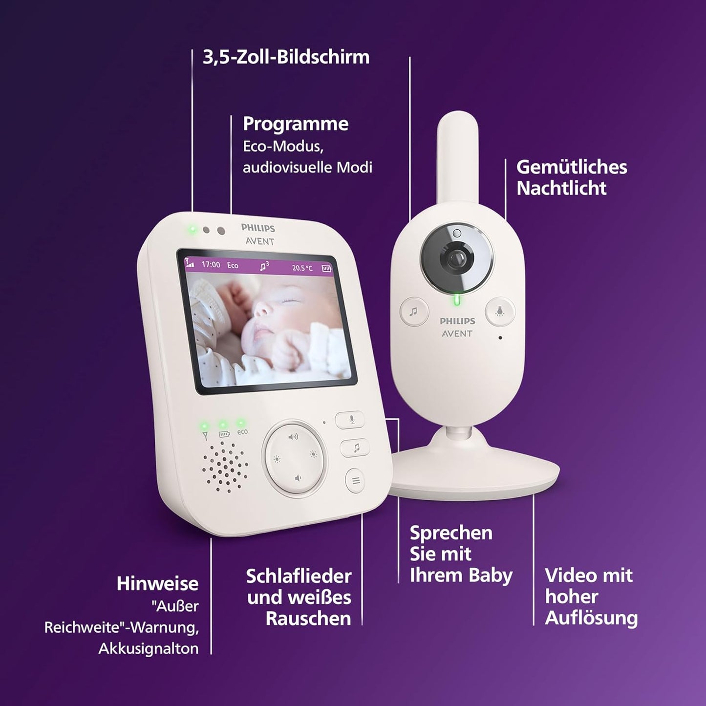 Babyphone Avent mit Kamera und Nachtsicht (SCD891/26), SCD891/26