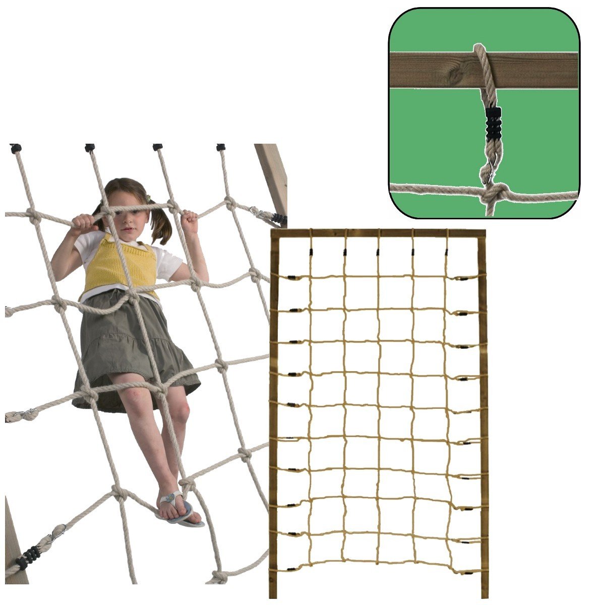 Kletternetz 2,5x1m, ohne Holzkonstruktion, Natur