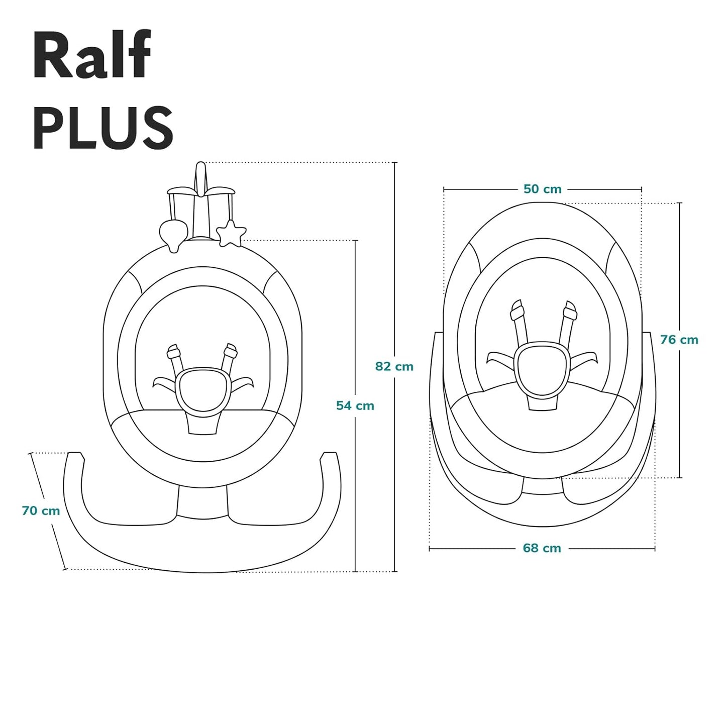 2in1 Babywippe & Liegestuhl Ralf mit Fernbedienung, Grau