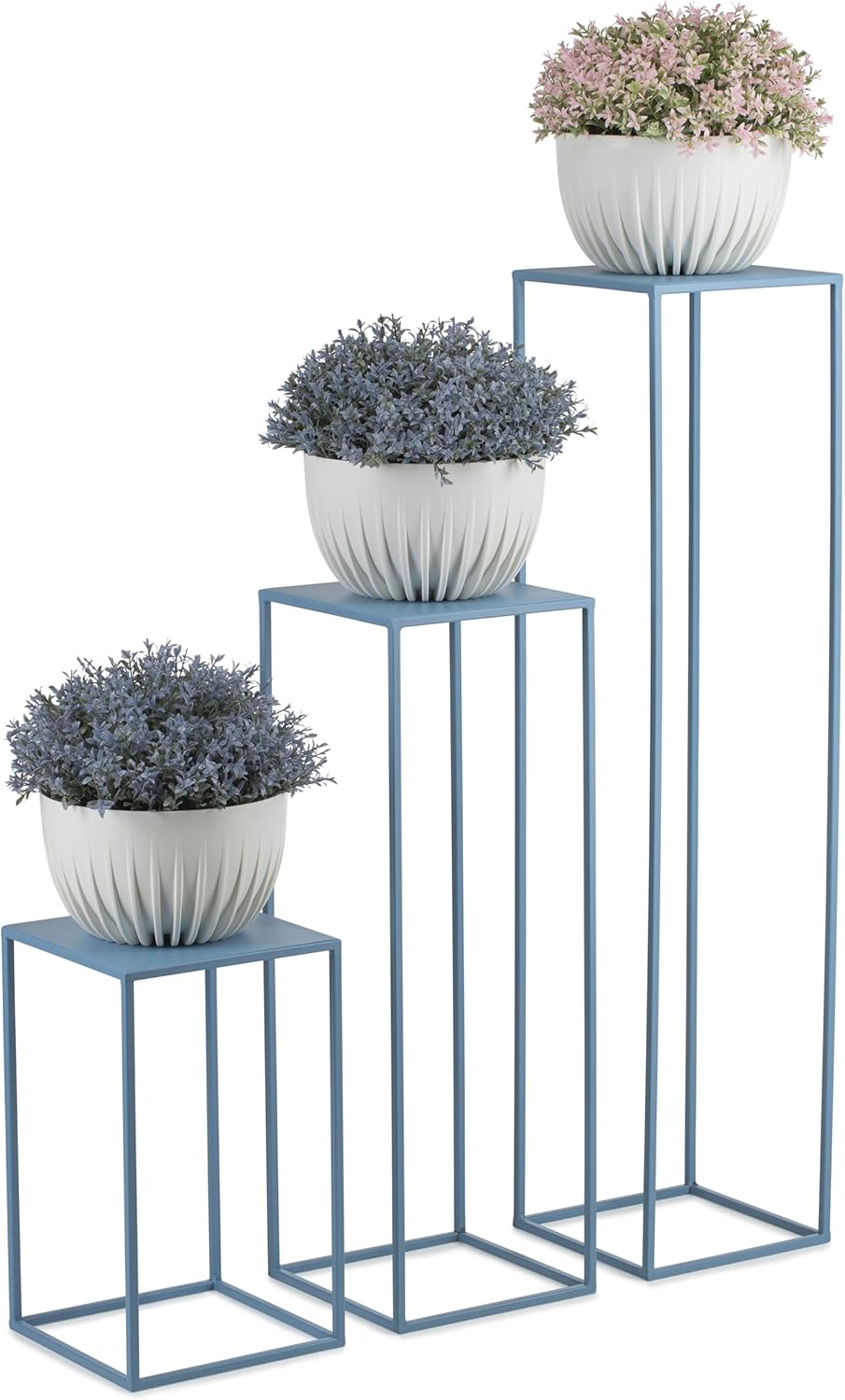 Loft-Stil Blumenständer, 100 cm Hoch, Blau 100 cm