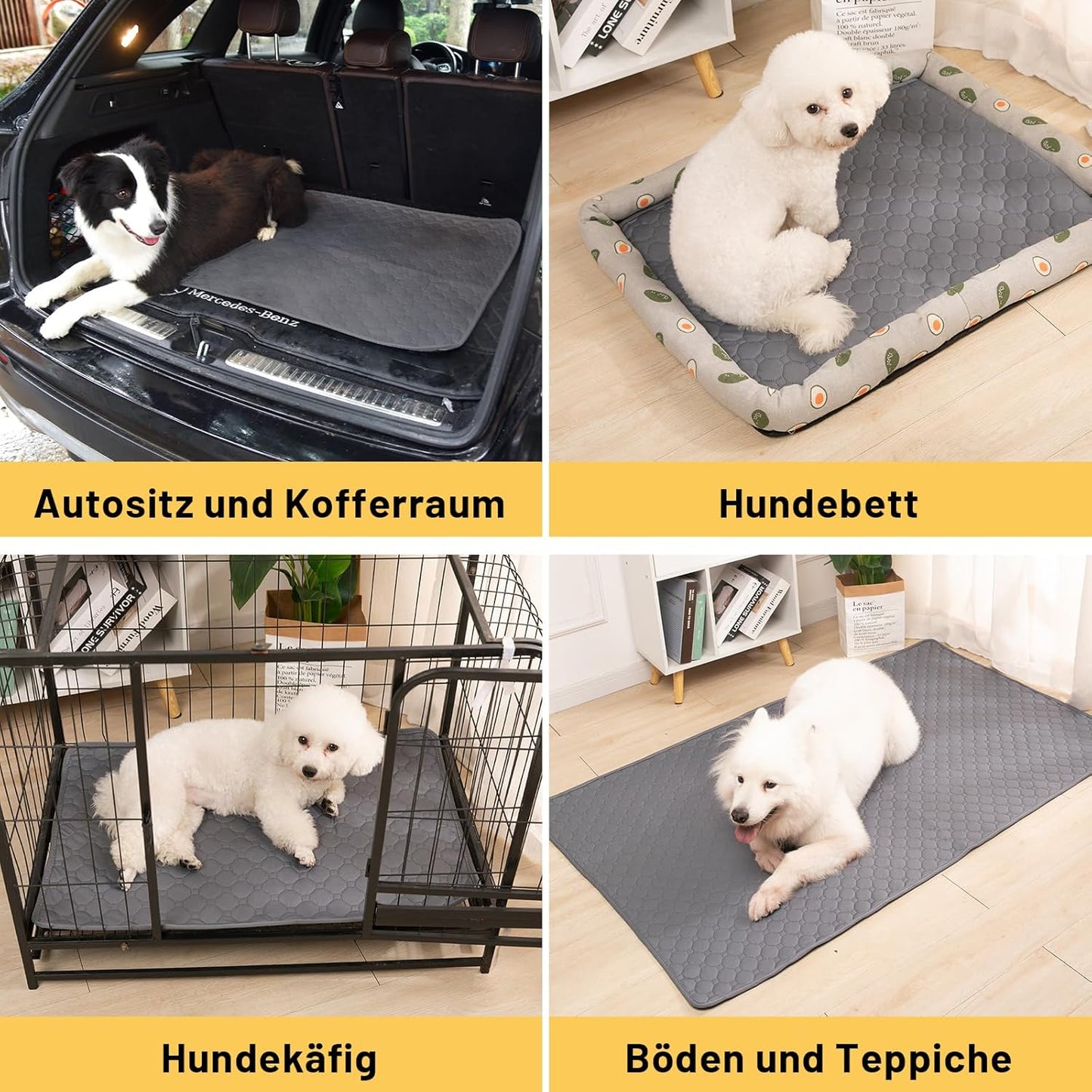 2-teiliges Trainingsunterlagen-Set für Haustiere, Grau 50x70cm