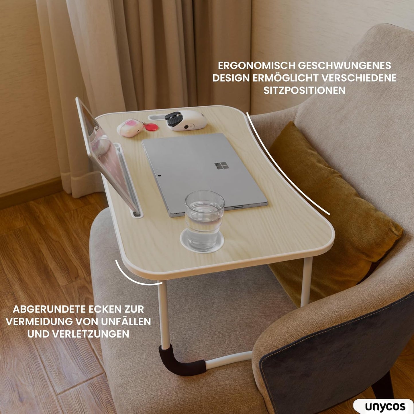 Klappbarer Laptoptisch, Ohne schublade|Holz Ohne Schublade