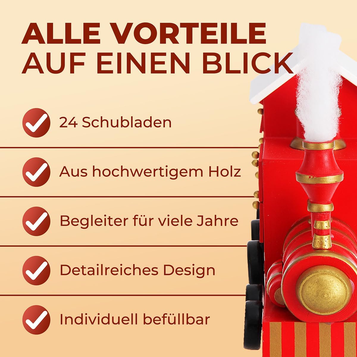 Adventskalender Lokomotive zum Befüllen (24 Türchen), Lokomotive