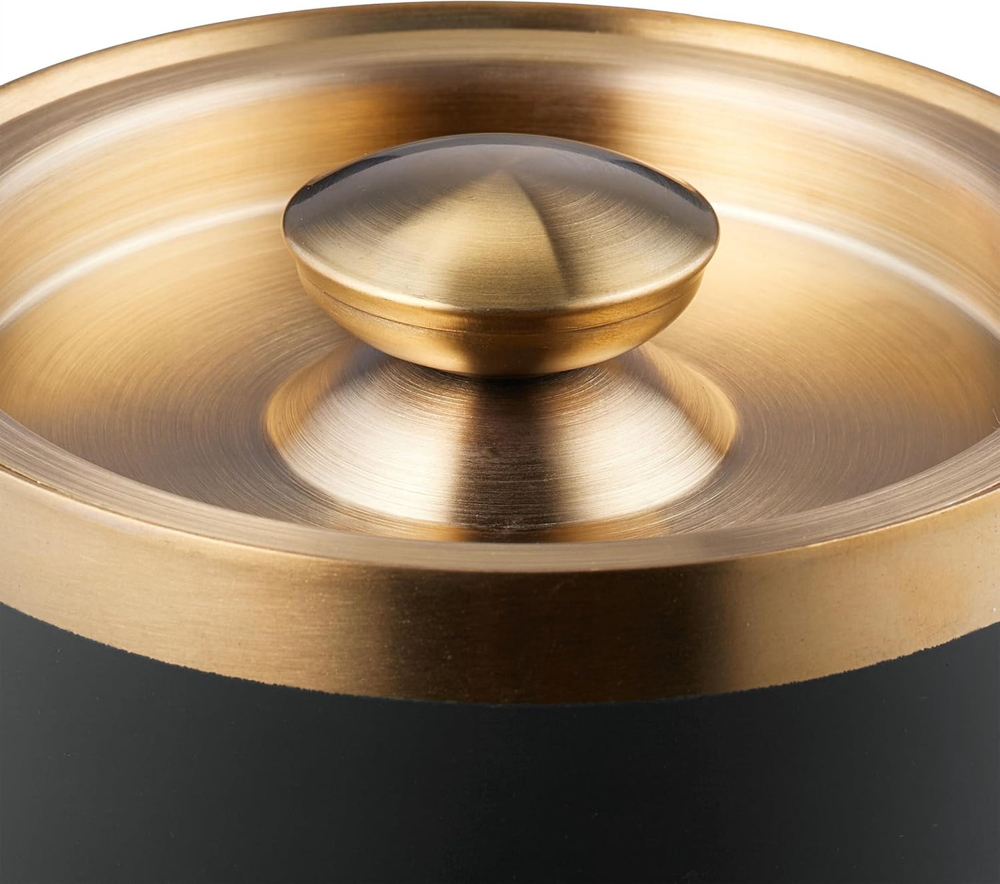 Eiswürfelbehälter mit Deckel, Schwarz/Gold