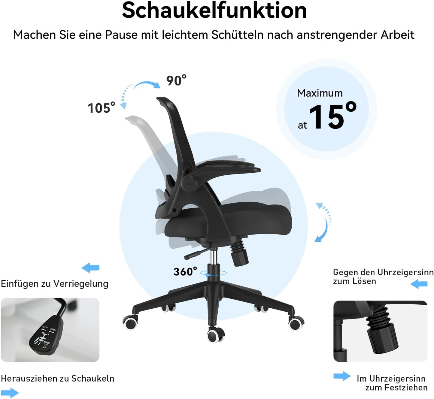 Schreibtischstuhl, Schwarz