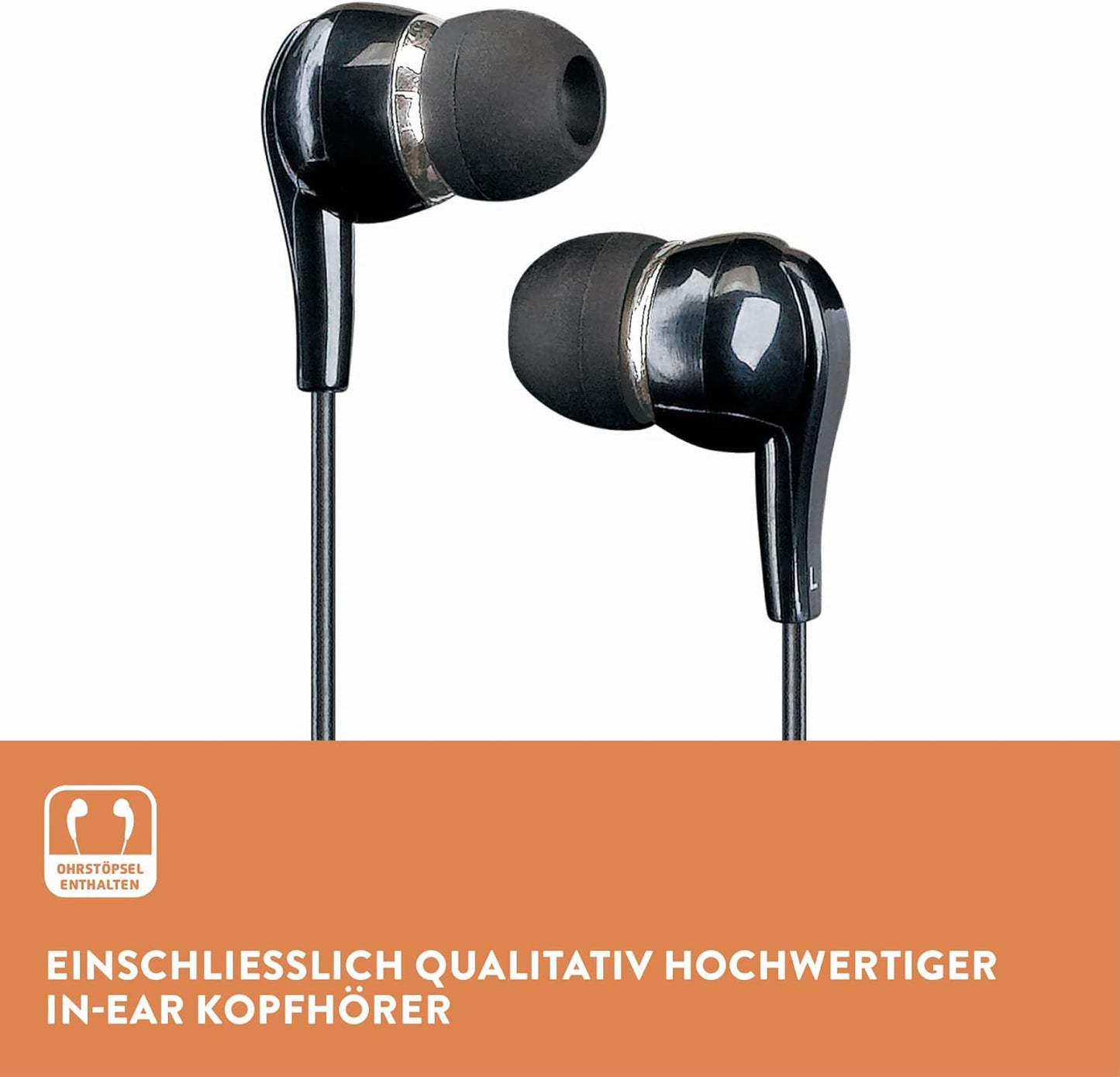 CD-010 Tragbarer CD-Player mit Kopfhörern, ohne MP3 u. Schock Protection Schwarz