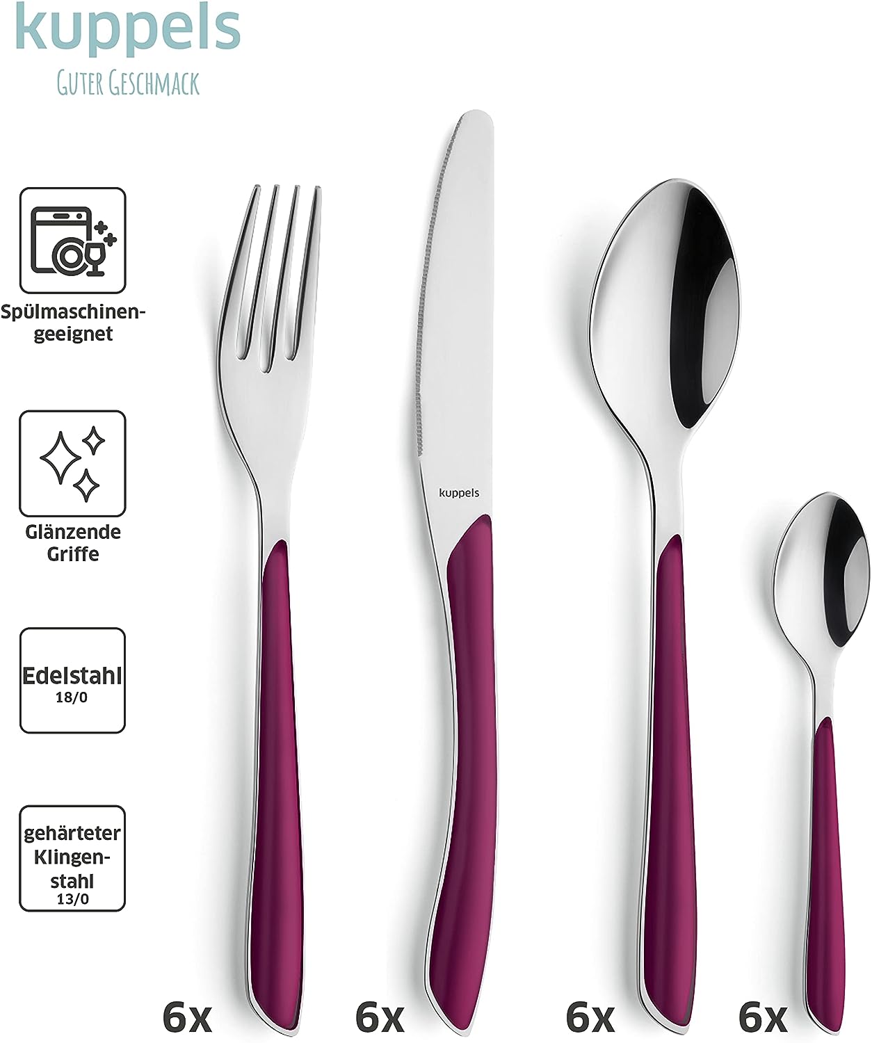 Besteckset 2 2214 Prisma, Wildberry | 24-teilig, Matt