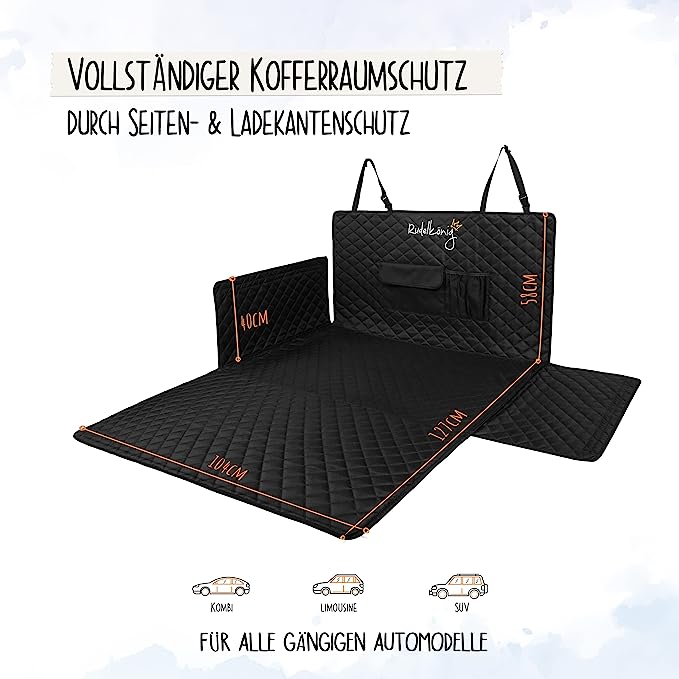 Autoschondecke, Schwarz, Gesteppt