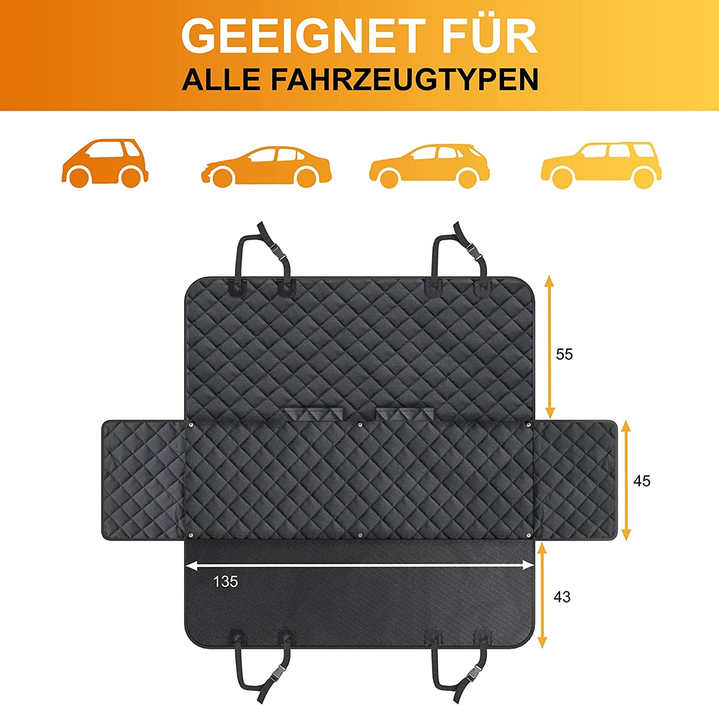 Auto-Hundedecke, schwarz