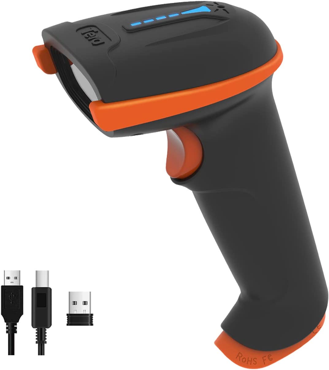 Kabelloses Barcodelesegerät, Barcode Scanner, 1er Orange