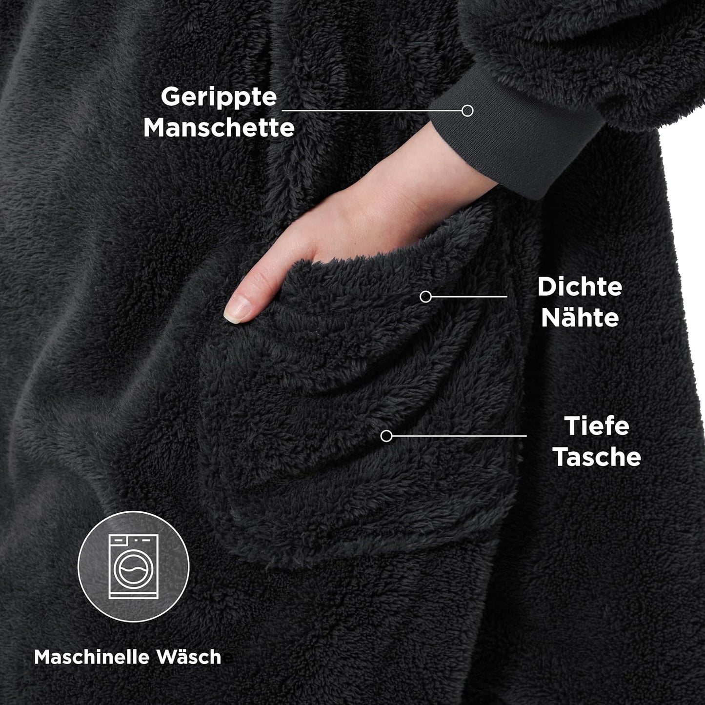 Kuschelhoodie, Large, Anthrazit