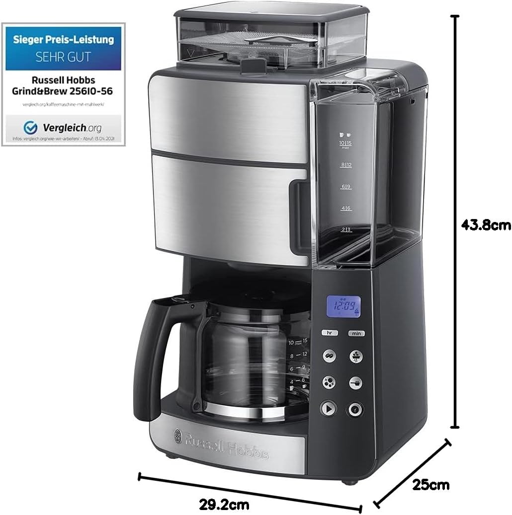 Grind&Brew Glas-Kaffeemaschine, Kaffeemaschine