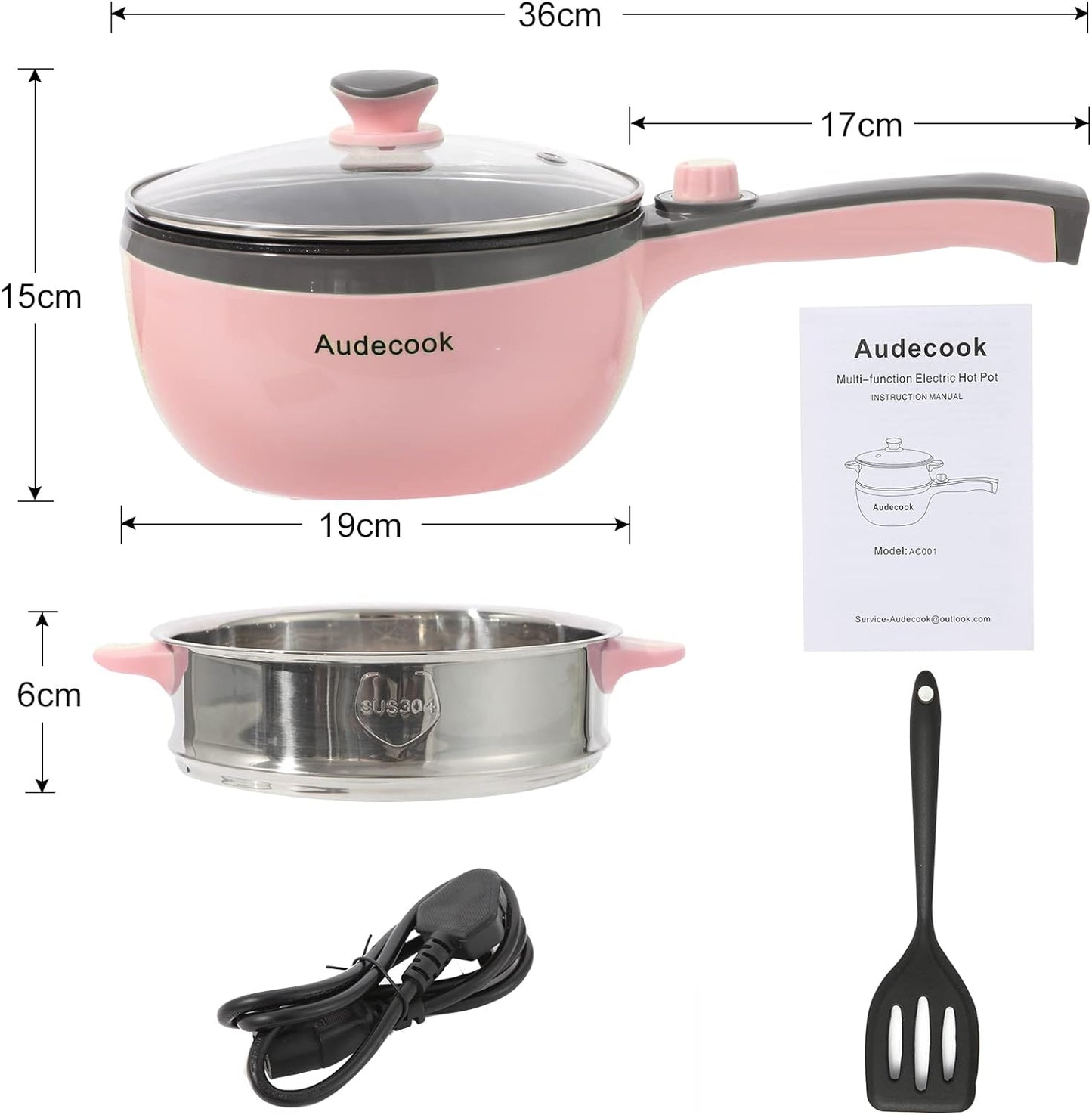 Elektropfanne, C(rosa/1.5l mit Dampfer)