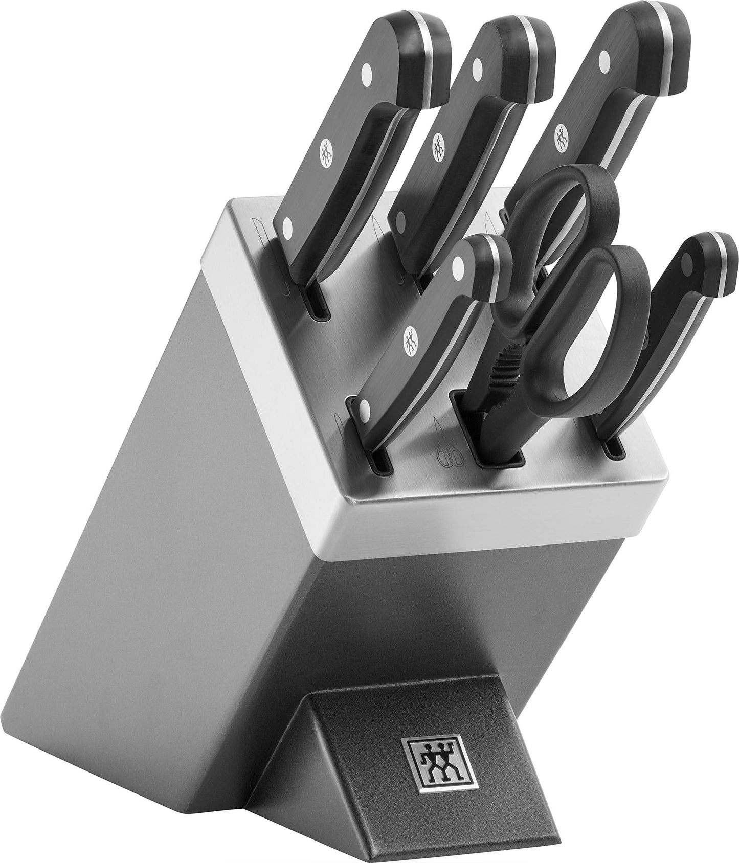 Selbstschärfender Messerblock mit Messerset, Gourmet, Single, Grau
