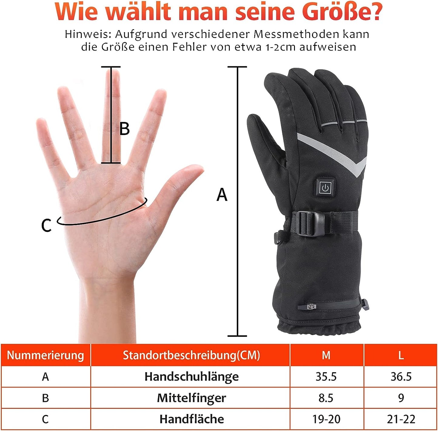 Beheizbare Handschuhe, L