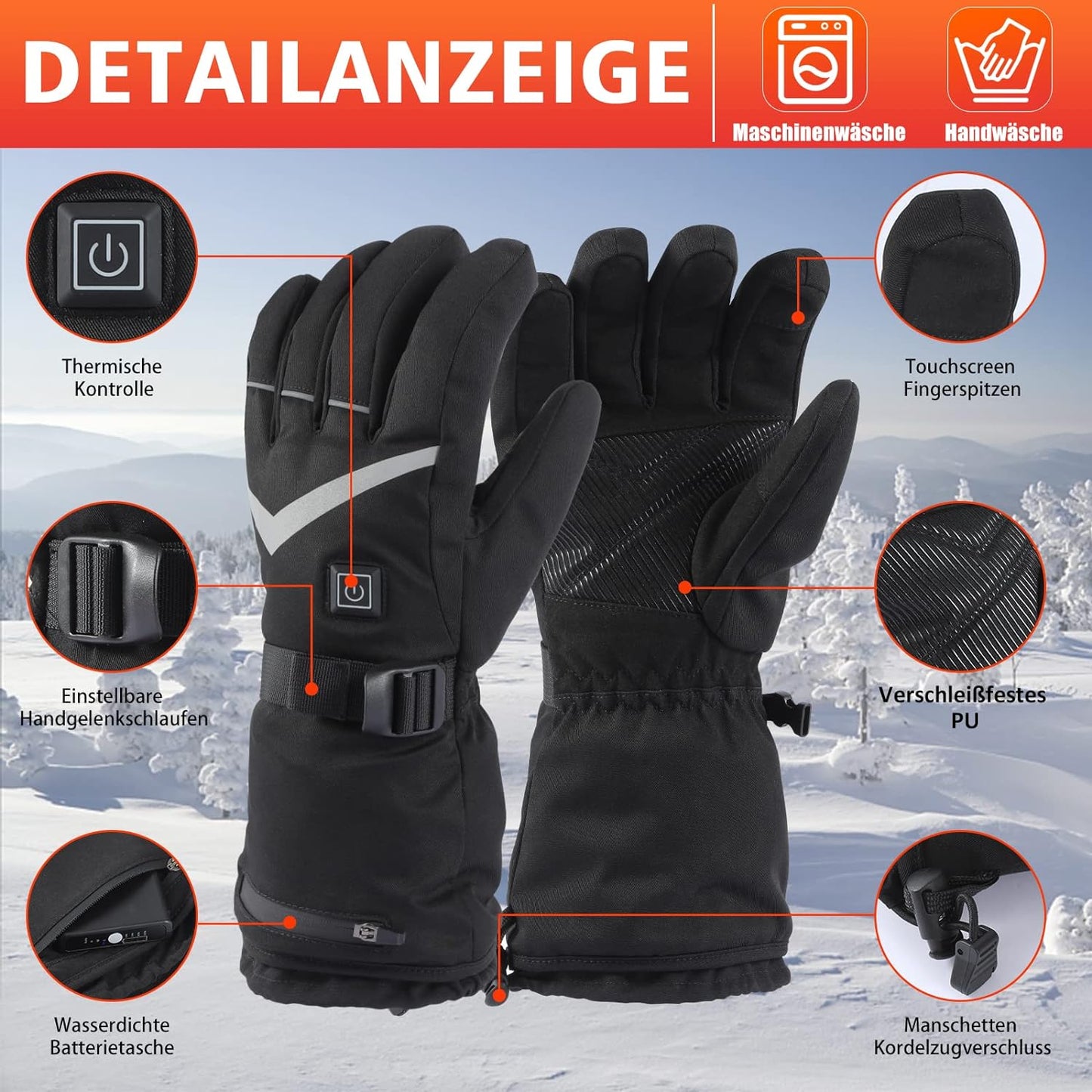 Beheizbare Handschuhe, M