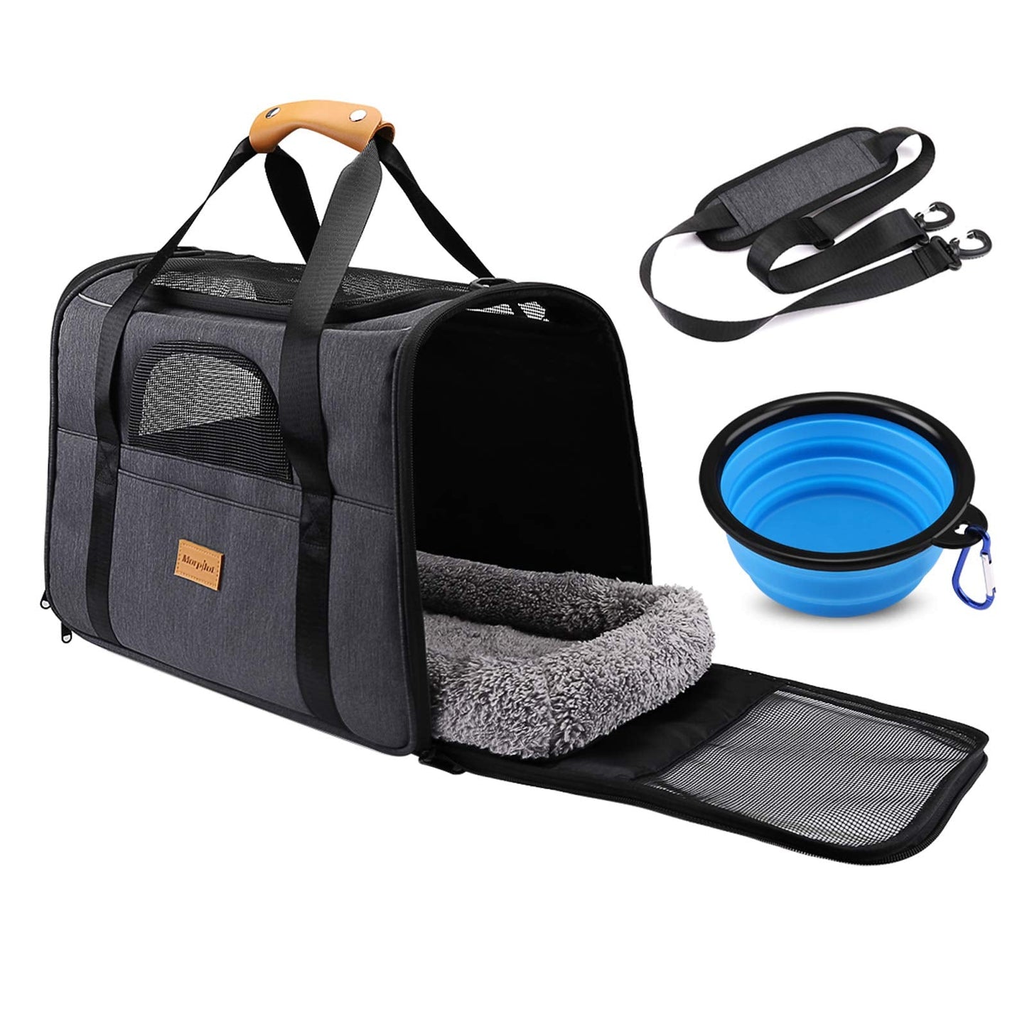 Tragbare Haustiertasche, Tragbare Haustiertasche, M(44x31x34cm), Grau