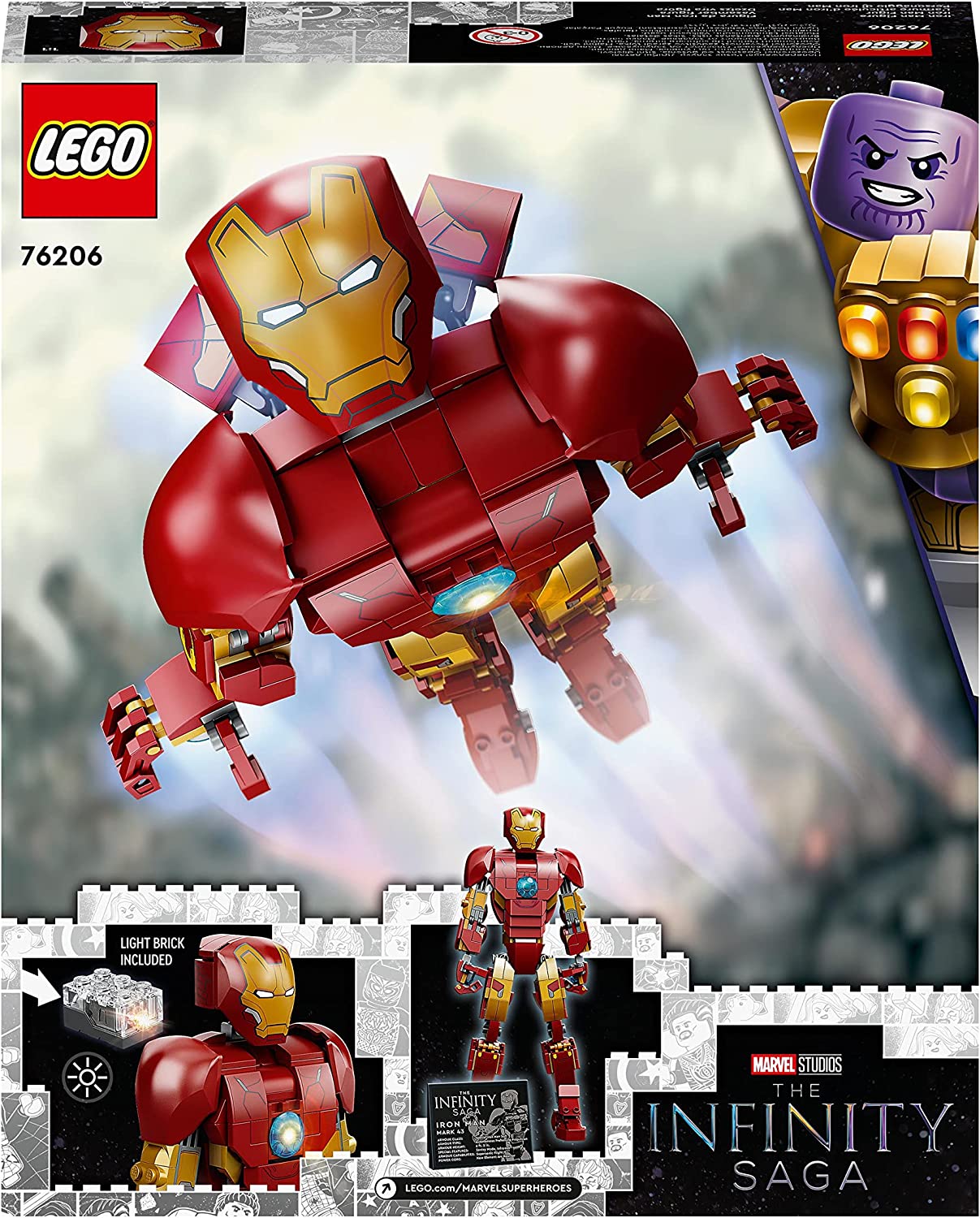 76206 Marvel Super Heroes Iron Man Figur, Konstruktionsspielzeug