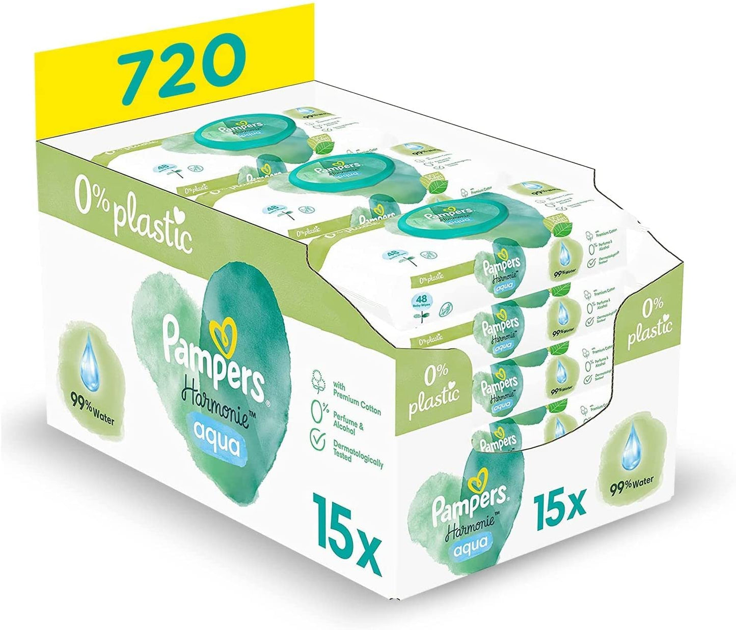 Harmonie Aqua Baby Feuchttücher Box, 720 Stück