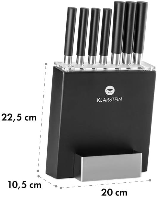 Messerblock Set, Silber-schwarz; 38 x 26,6 x 13,4 cm