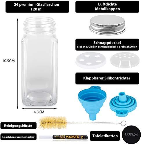 Gewürzgläser-Set mit Schraubkappe, 24 set, Deckel Alu