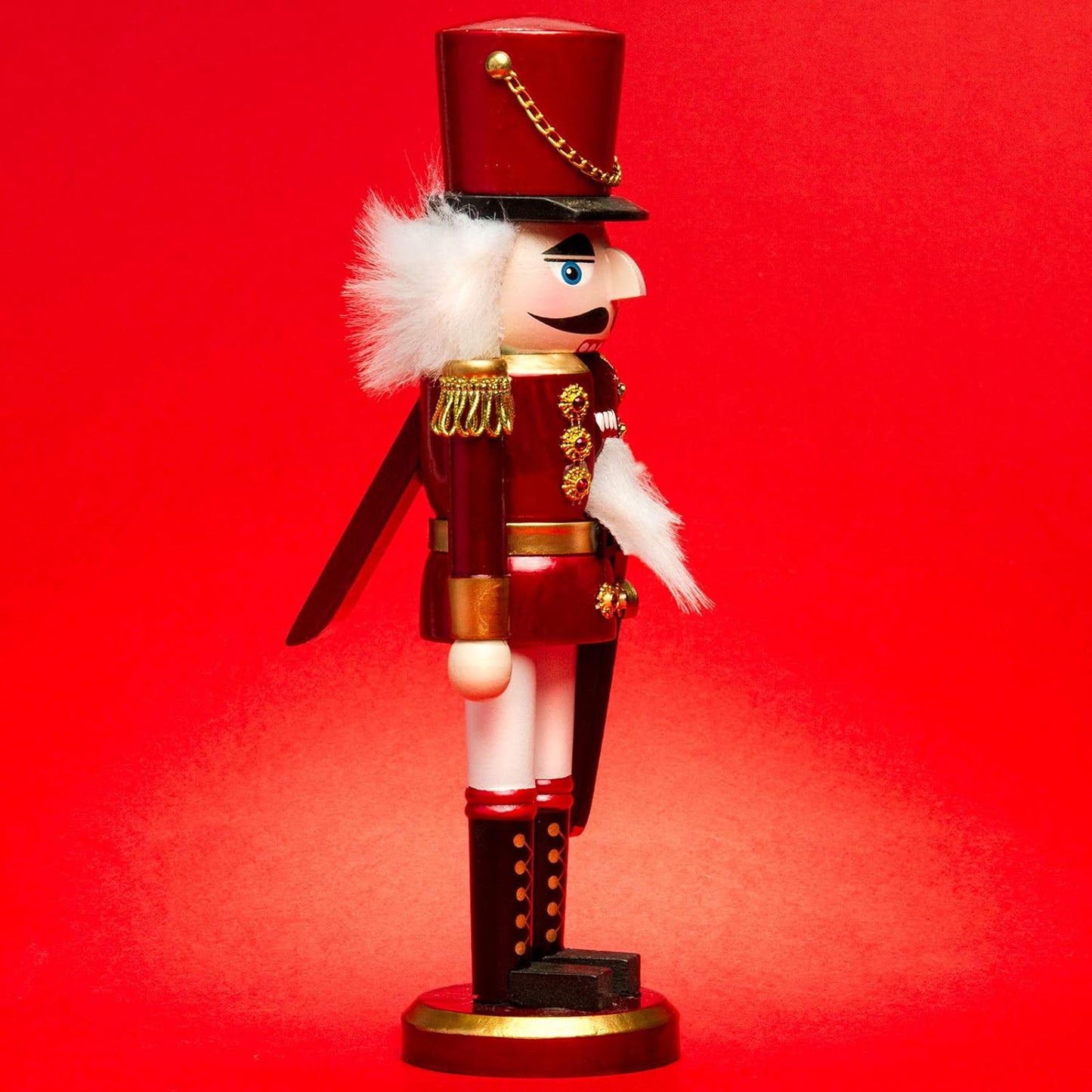 Nussknacker, Höhe ca. 28 cm; Soldat Rot Weiss