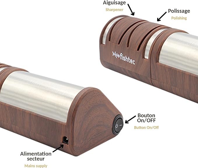 Messerschleifmaschine, Beige / Holzfarbe