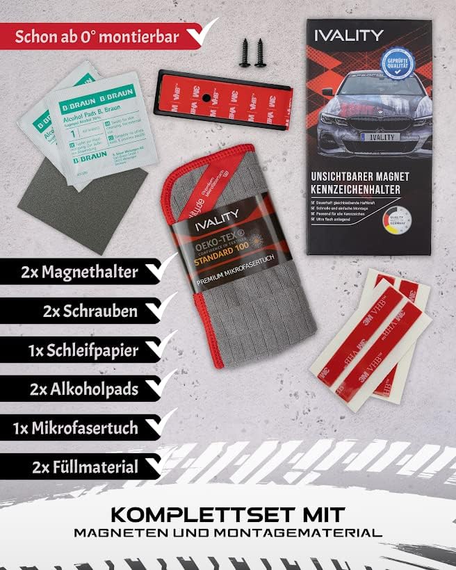 Kennzeichenhalter rahmenlos, schwarz