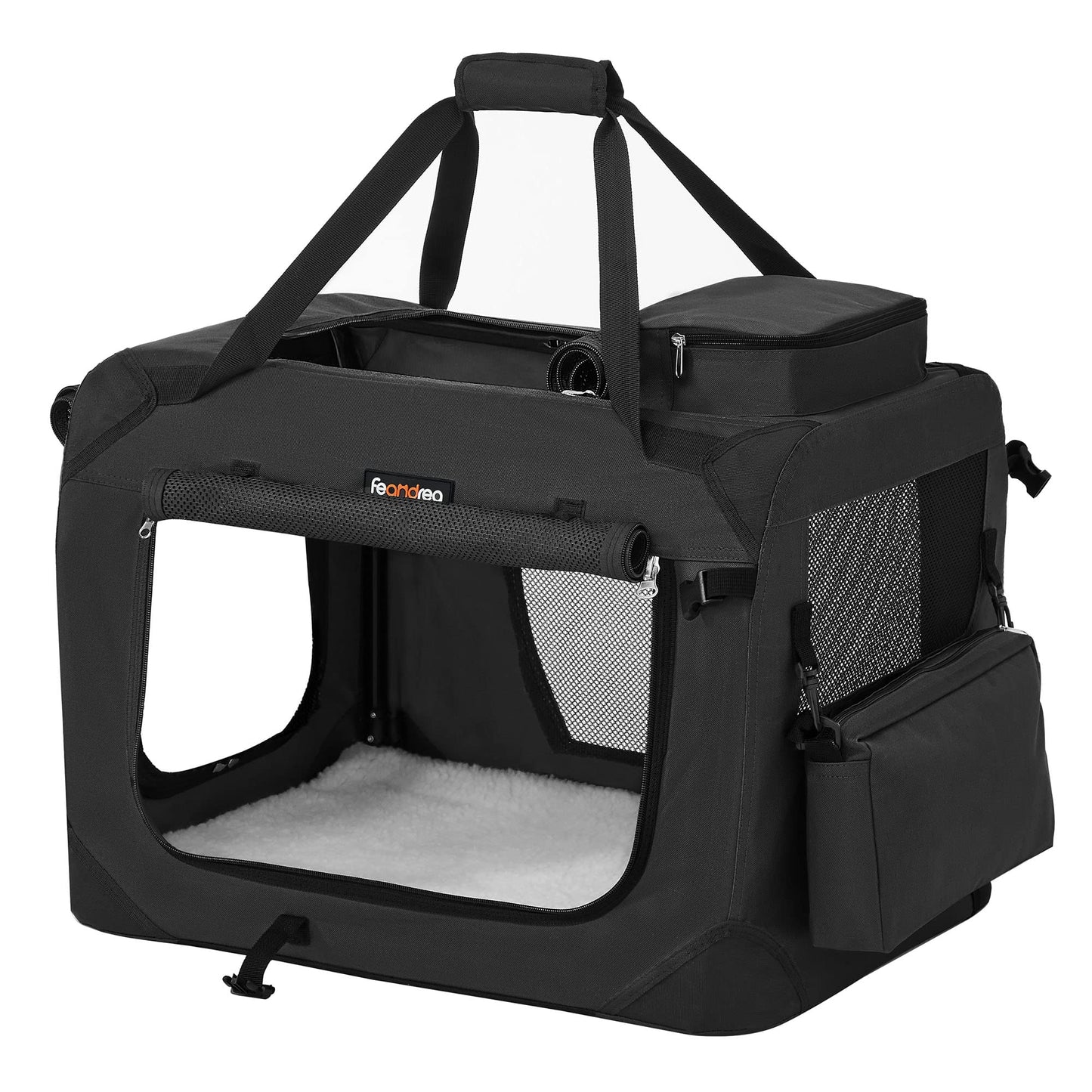 Faltbare Hundebox, Schwarz, L 60 x B 42 x H 42 cm
