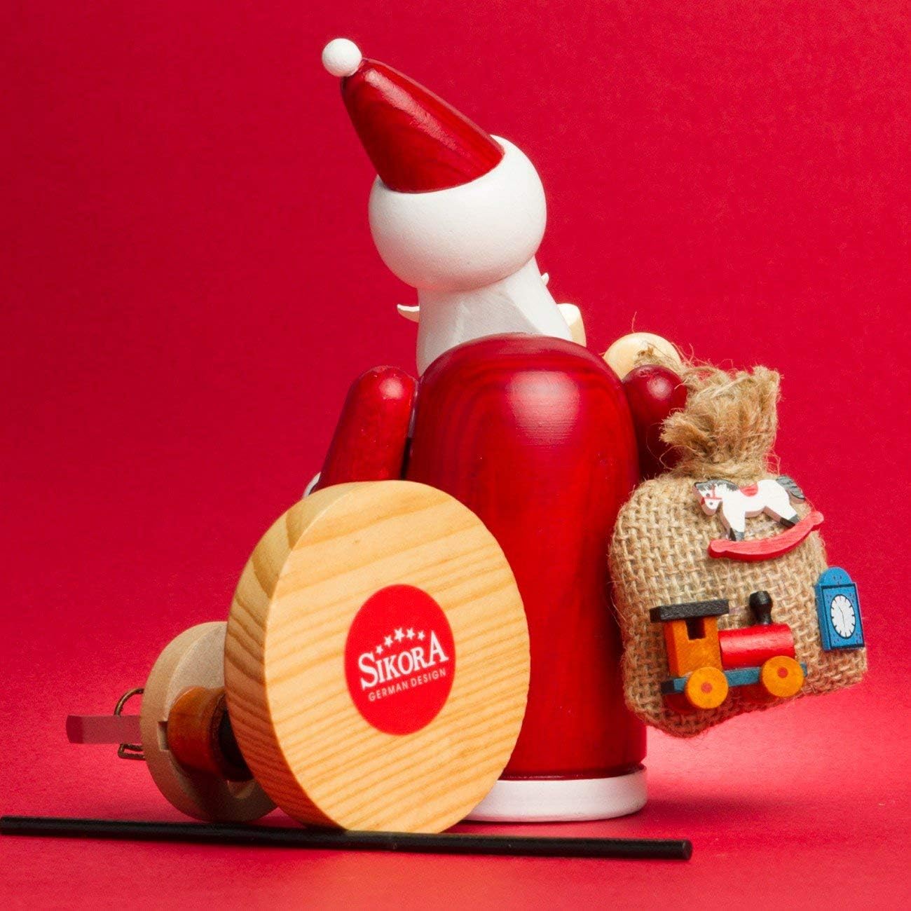 Räuchermännchen, Höhe ca. 19.5 cm, A01 Rot - Weihnachtsmann
