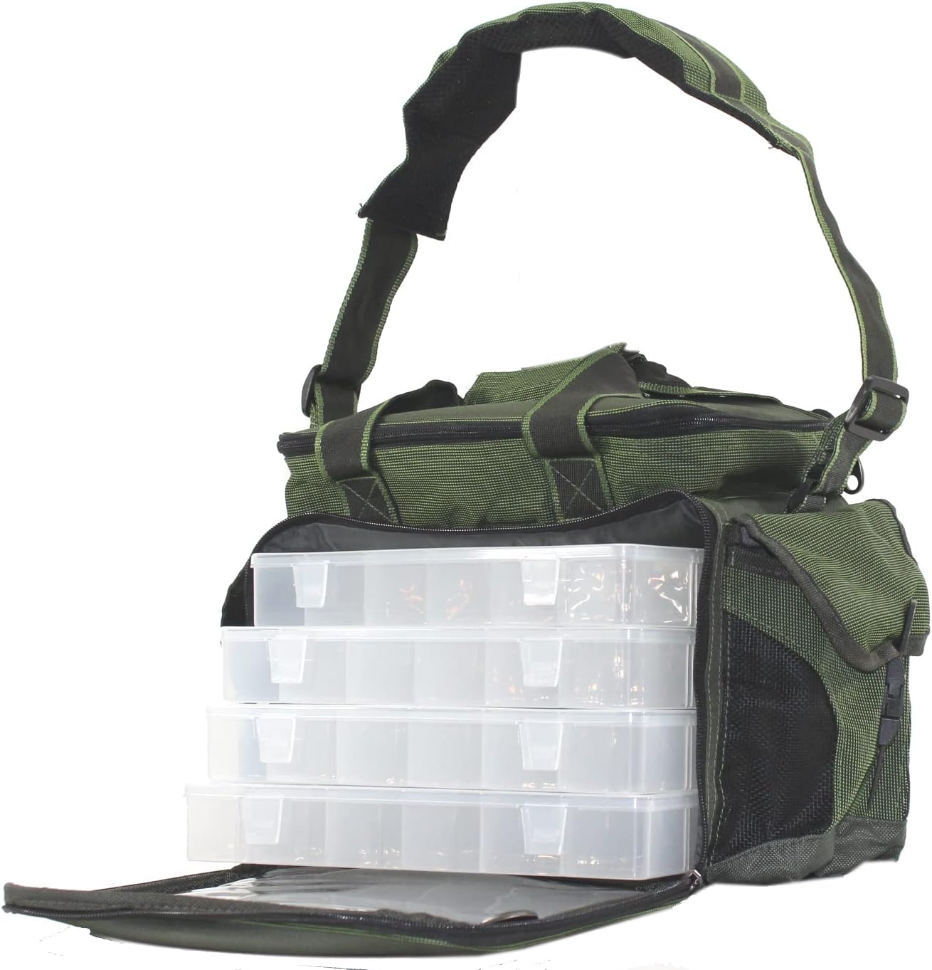 Angelboxentasche inkl. 4 Tackle-Boxen
