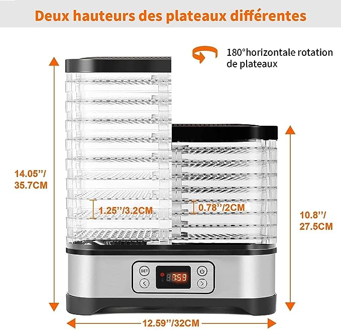 Dörrautomat, Silber, 400W/LCD