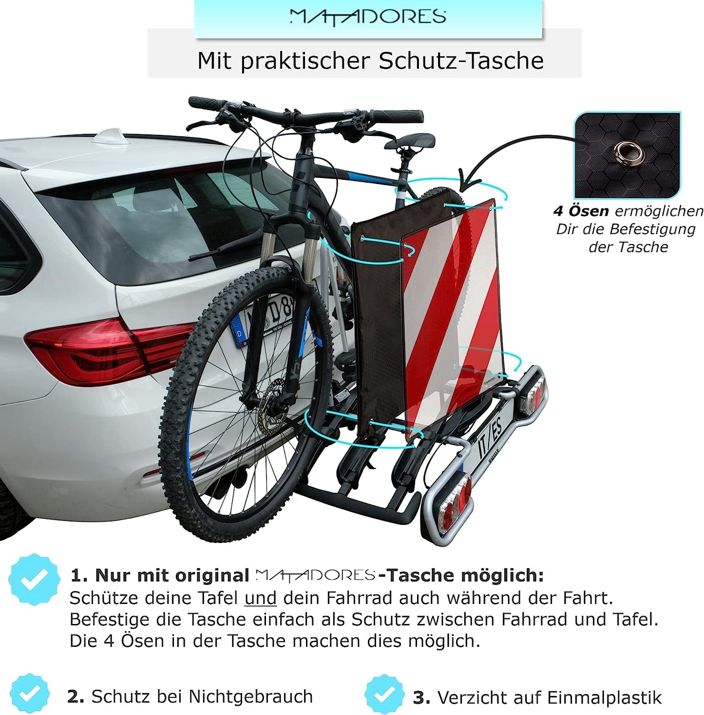 Warntafel, Mit Tasche
