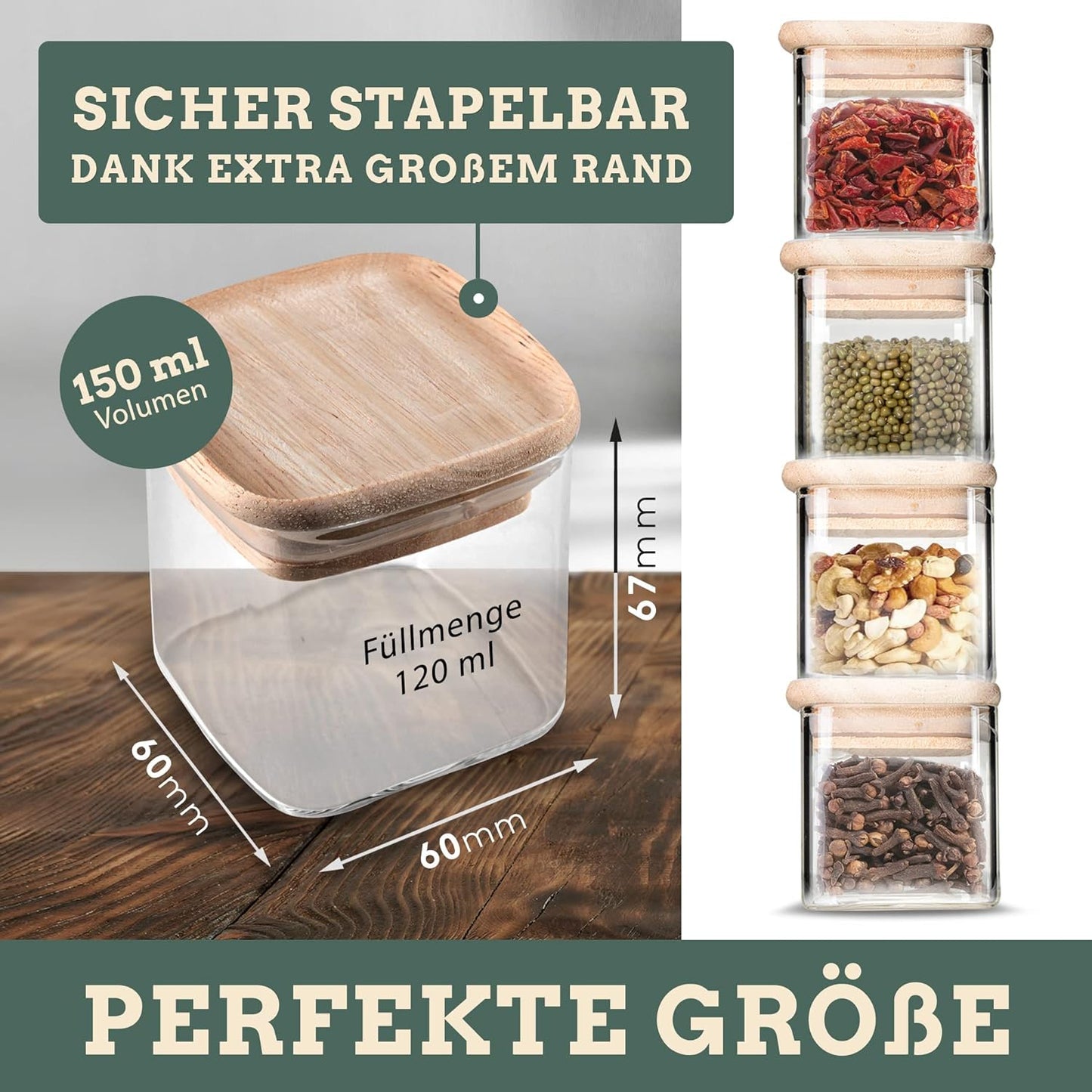 Gewürzgläser Set, 12 x 150 ml