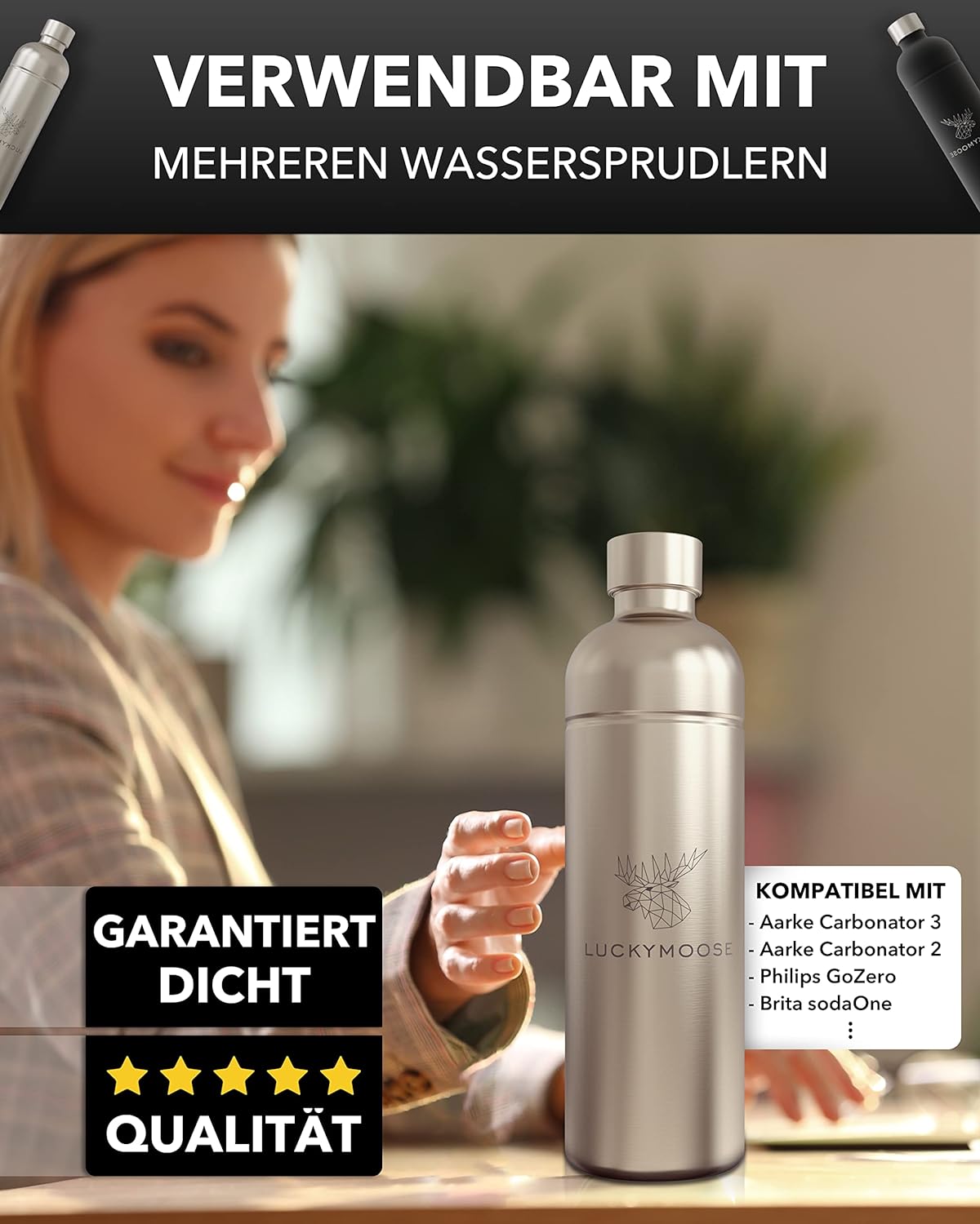 Trinkflasche, 2x Edelstahl