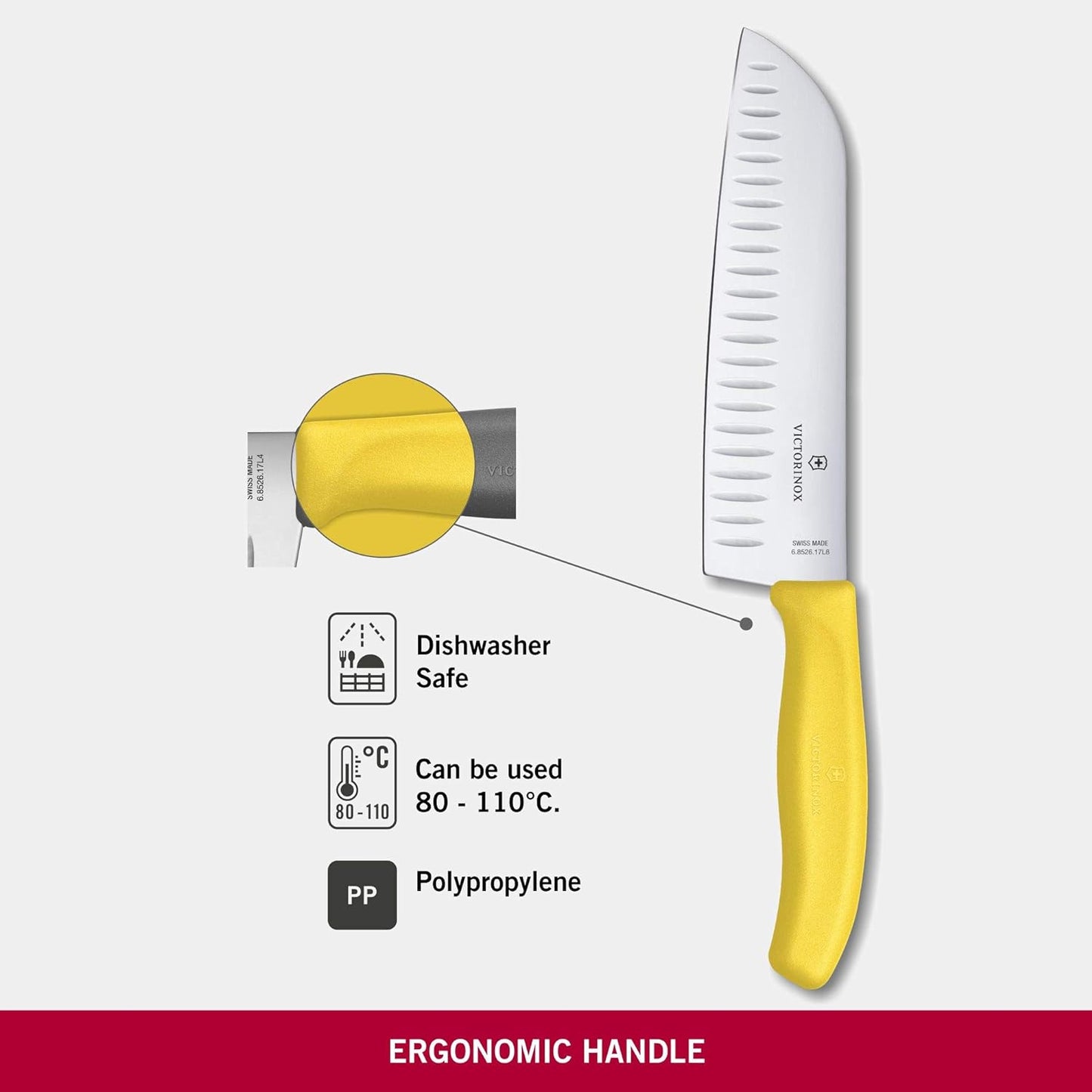 Swiss Classic Profi Santokumesser, Gelb|Blister-Verpackung