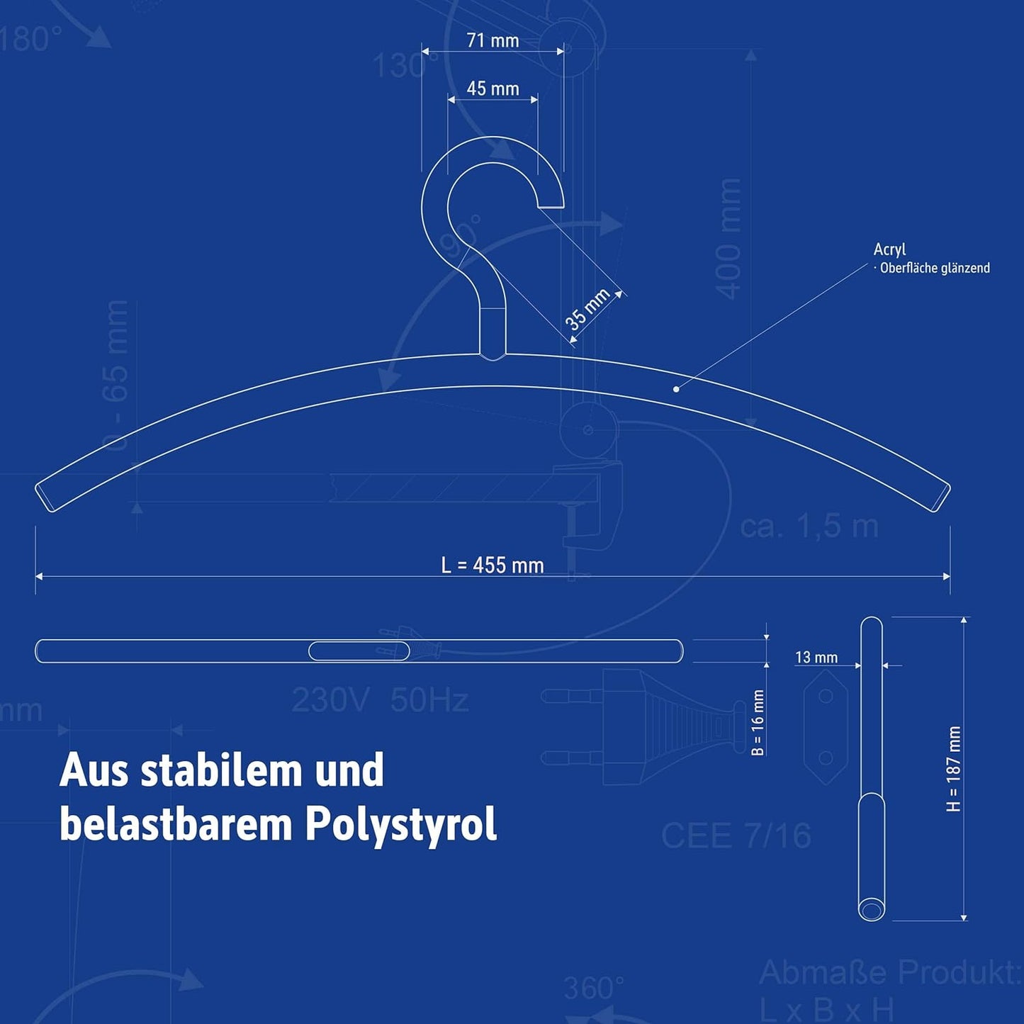 Garderobenbügel, Kunststoff - Schwarz