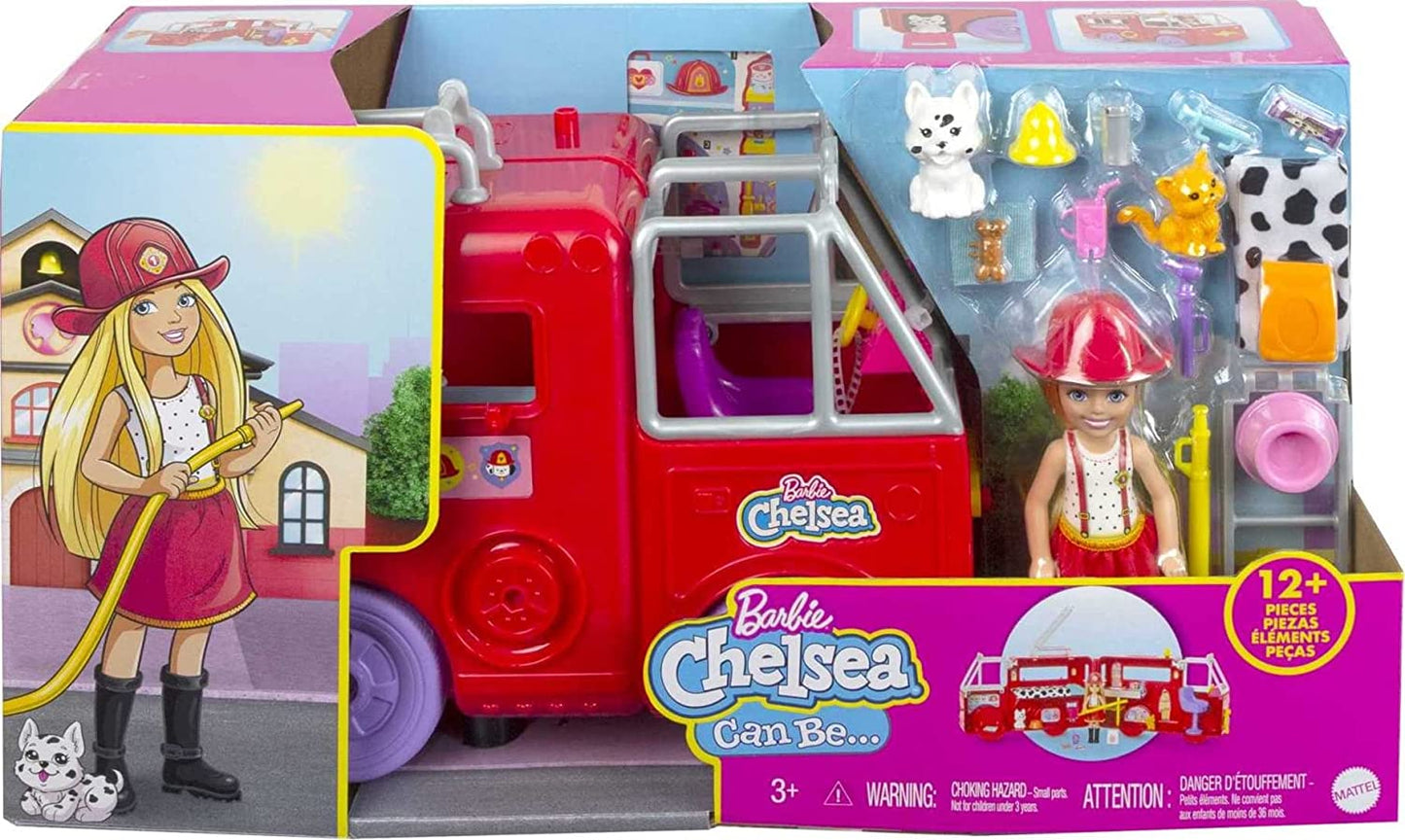 Barbie Chelsea Feuerwehrauto mit Chelsea Puppe