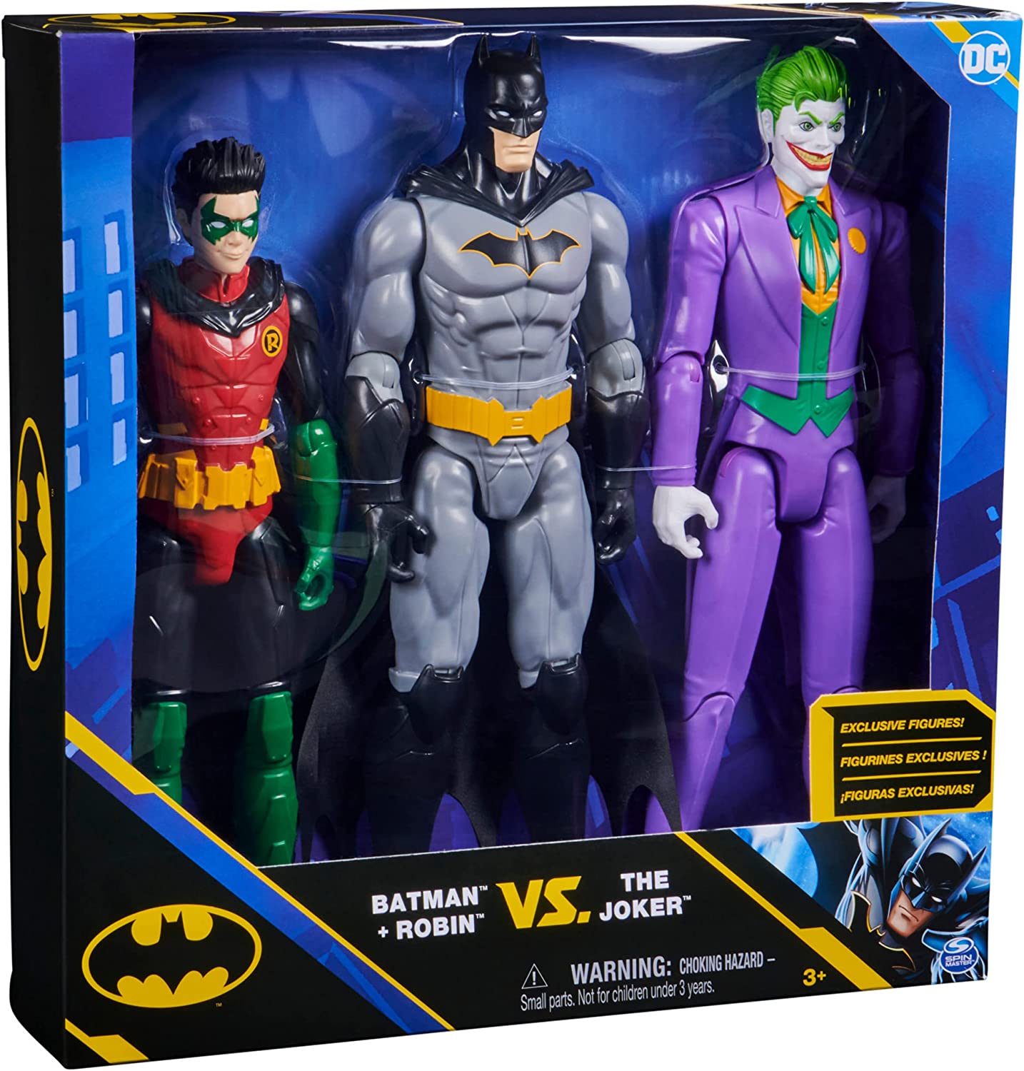 Batman 30 cm Figuren-Set aus Batman (Rebirth), Robin und Joker, Spielfigur
