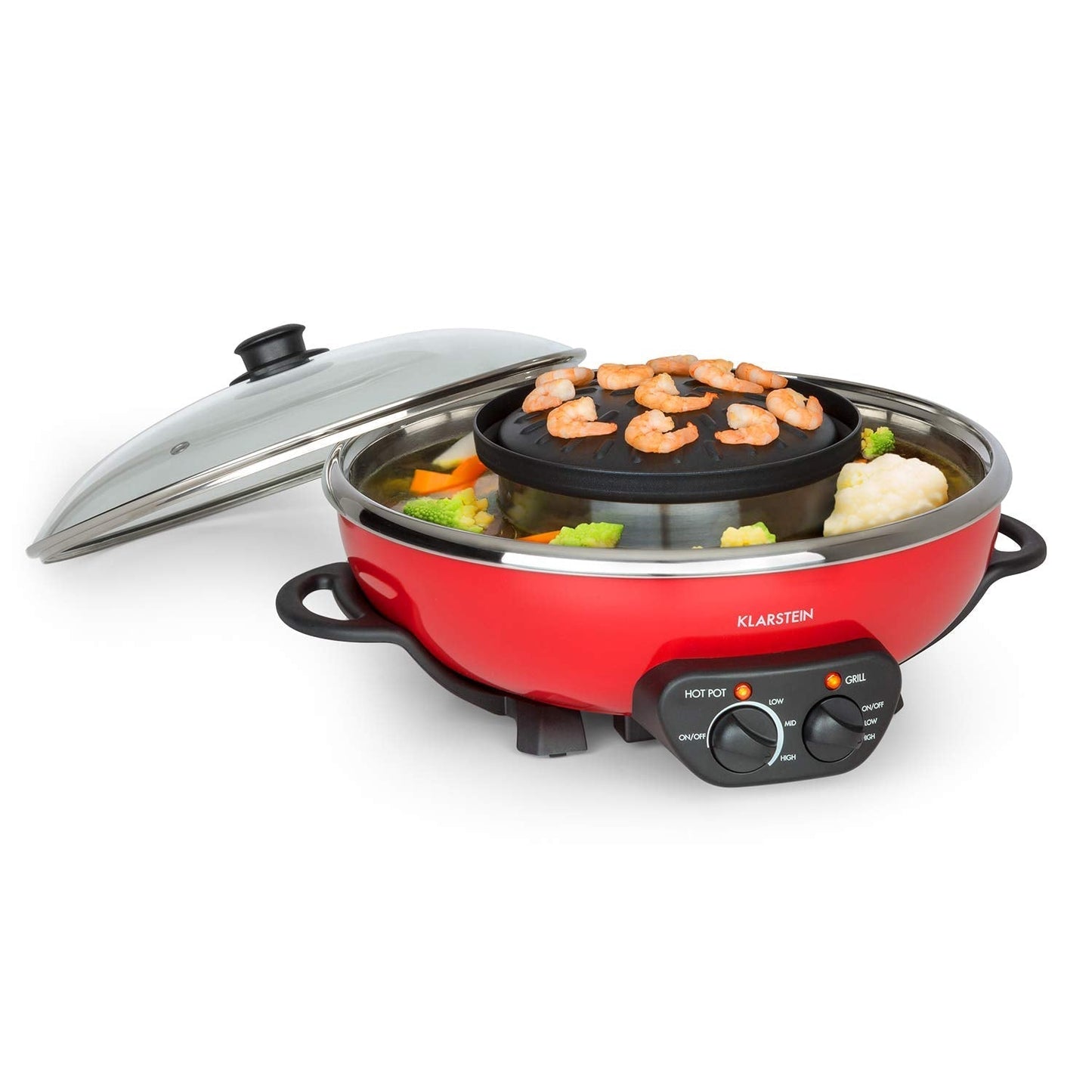 Hot Pot und Grillplatte, Rot