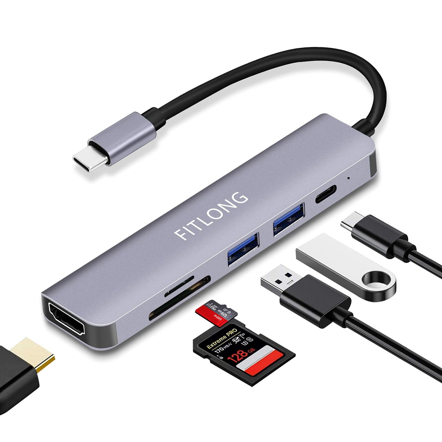 USB C Hub 6 in 1